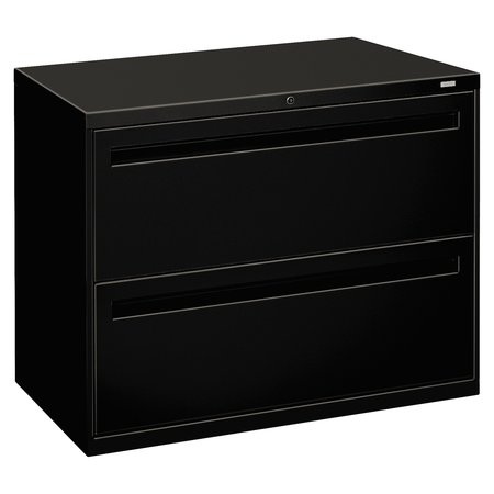 HON 36" W 2 Drawer File Cabinet, Black, A4/Legal/Letter H782.L.P